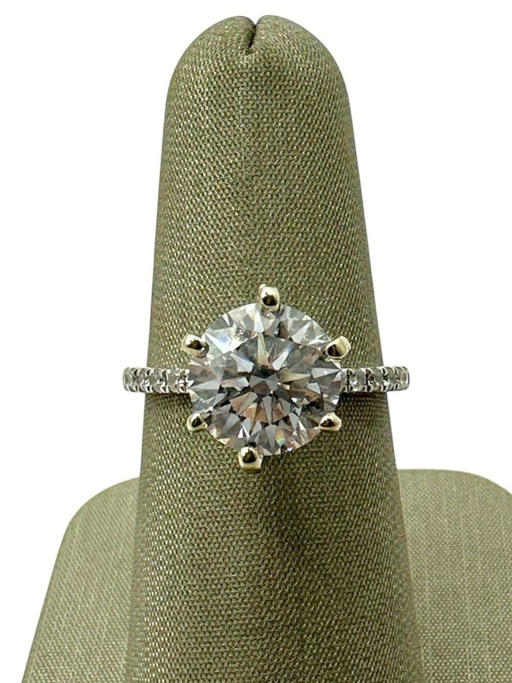 14K White Gold with 3.03ct Center Lab Grown Diamond Ring (19292)